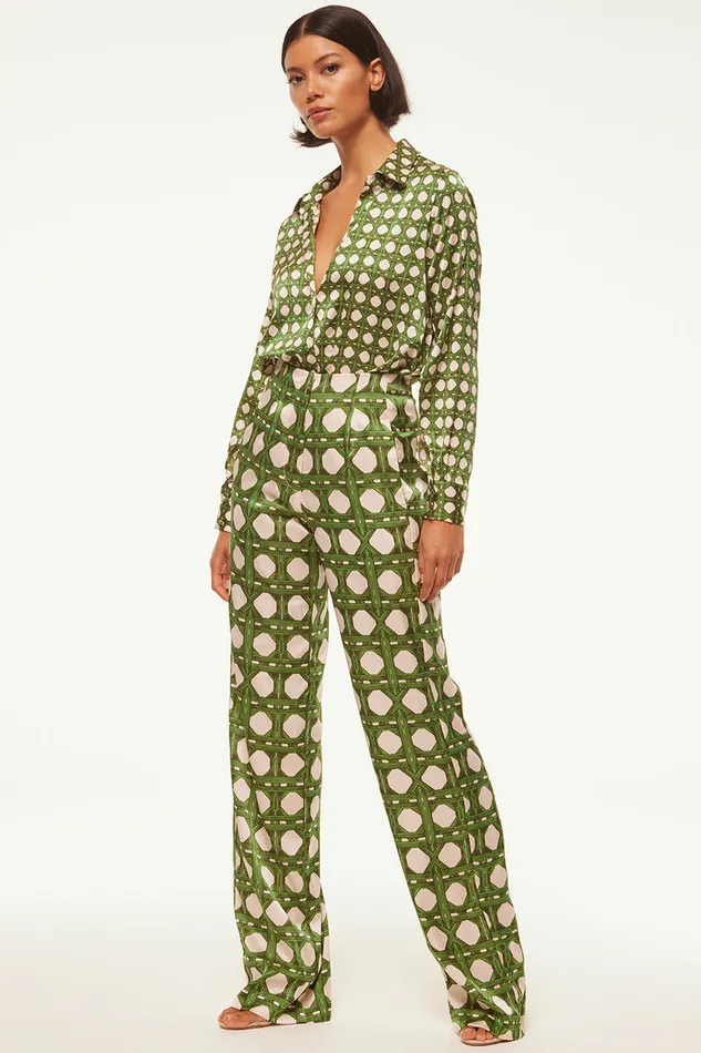 Misa Los Angeles Rita Pant Rattan Tile Women Matching Sets