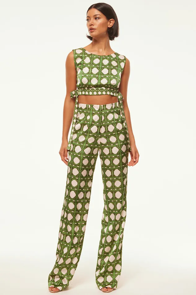 Misa Los Angeles Rita Pant Rattan Tile Women Matching Sets