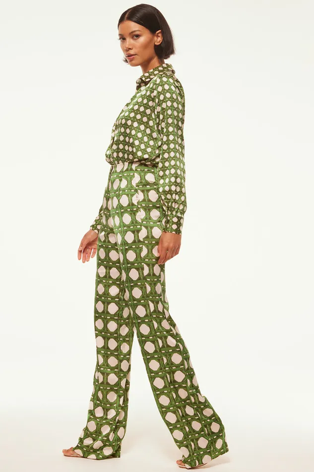 Misa Los Angeles Rita Pant Rattan Tile Women Matching Sets
