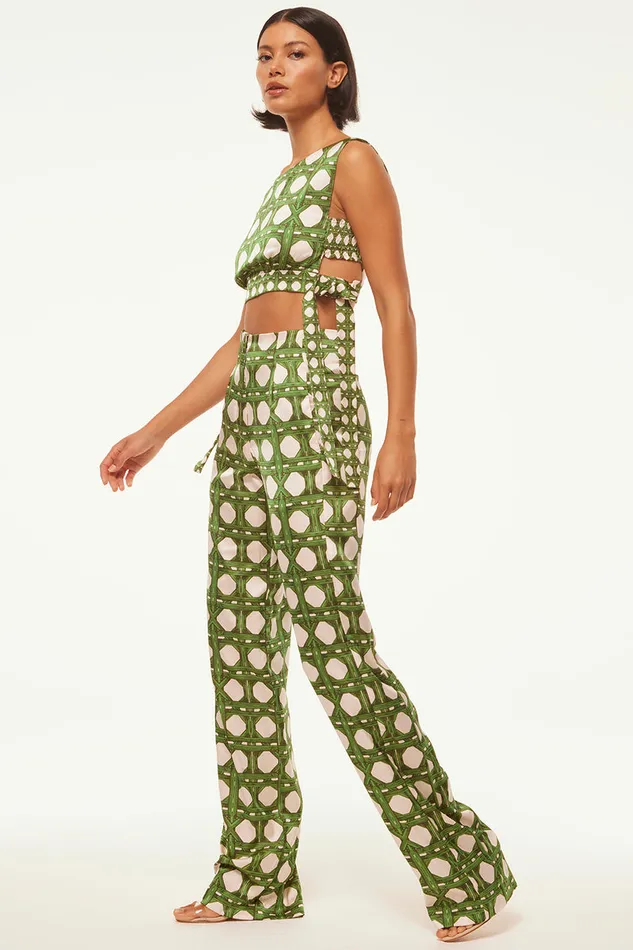 Misa Los Angeles Rita Pant Rattan Tile Women Matching Sets