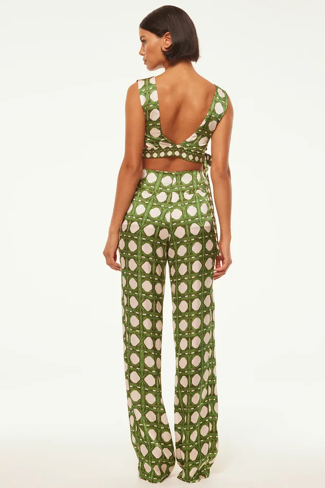 Misa Los Angeles Rita Pant Rattan Tile Women Matching Sets