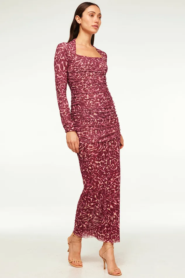 Misa Los Angeles Ronda Dress Fauna Abstract Mesh Women Dresses