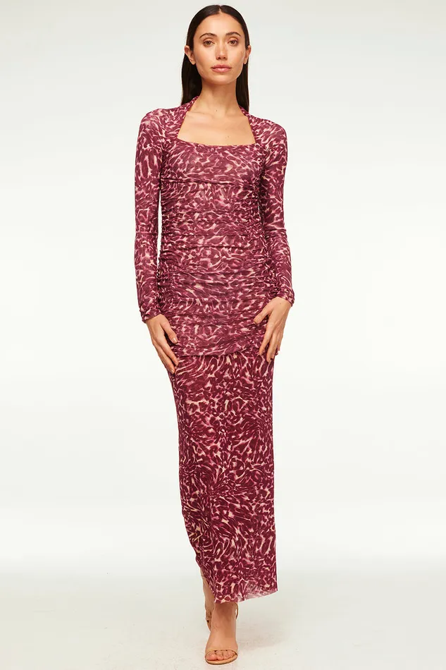 Misa Los Angeles Ronda Dress Fauna Abstract Mesh Women Dresses