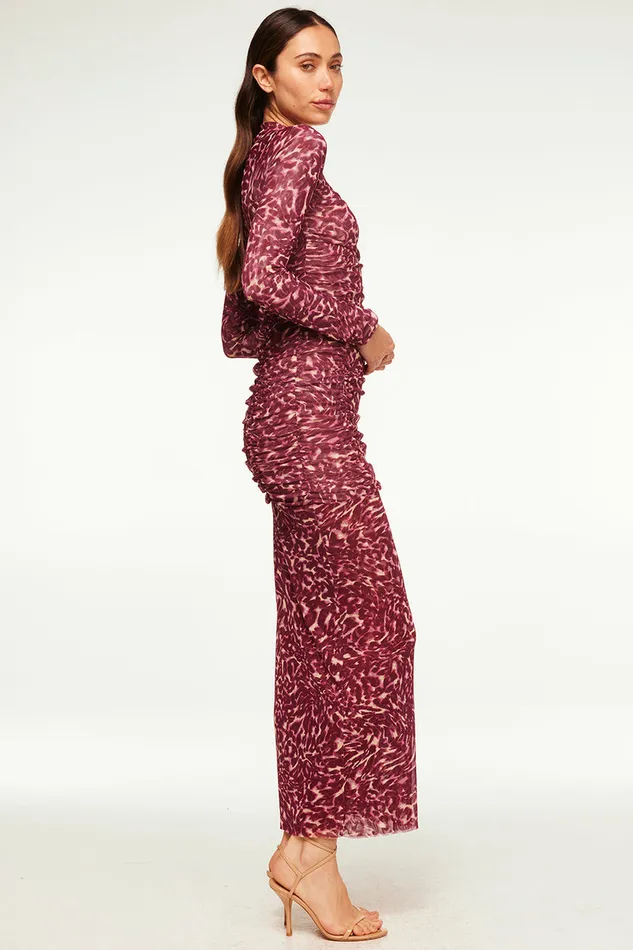 Misa Los Angeles Ronda Dress Fauna Abstract Mesh Women Dresses