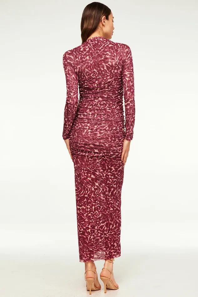 Misa Los Angeles Ronda Dress Fauna Abstract Mesh Women Dresses