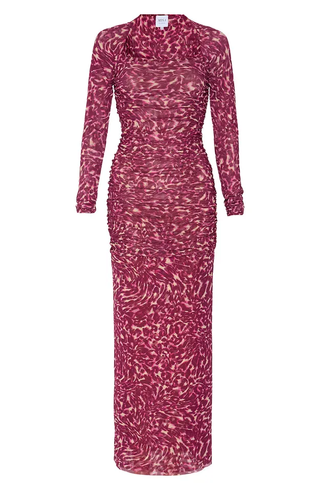 Misa Los Angeles Ronda Dress Fauna Abstract Mesh Women Dresses