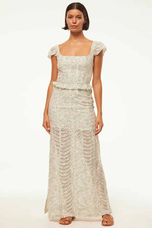 Misa Los Angeles Sora Top Dewdrop Eyelet Women Matching Sets