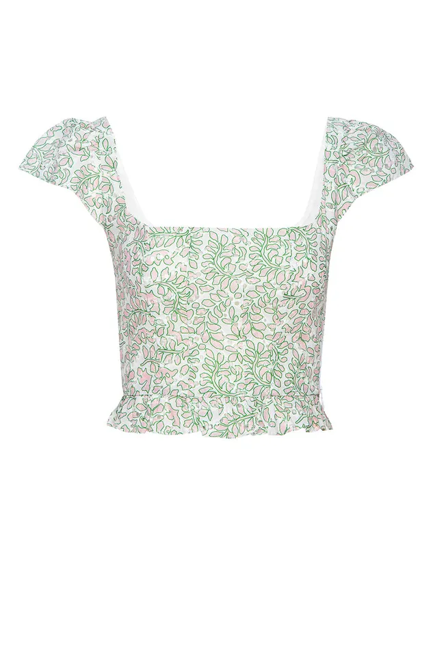 Misa Los Angeles Sora Top Dewdrop Eyelet Women Matching Sets