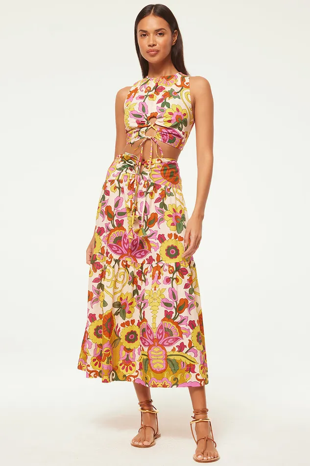 Misa Los Angeles Tanzia Top Floral Corsica Multi Women Matching Sets