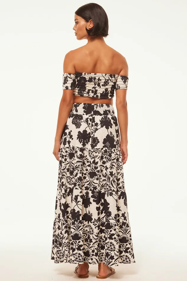 Misa Los Angeles Yelena Skirt Flora Negra Women Matching Sets