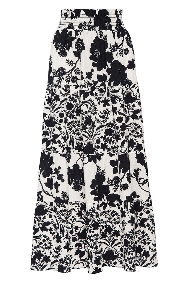 Misa Los Angeles Yelena Skirt Flora Negra Women Matching Sets