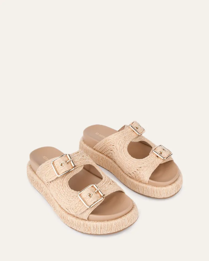 Missy flat sandals natural raffia FLAT SANDALS jomercer Women Missy flat sandals natural raffia FLAT SANDALS jomercer Women