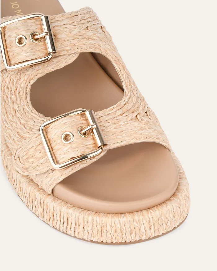 Missy flat sandals natural raffia FLAT SANDALS jomercer Women Missy flat sandals natural raffia FLAT SANDALS jomercer Women