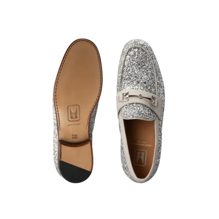 Moreschi Loafers FOR HIM 8211 Silver Glitter Loafer 8211 Men