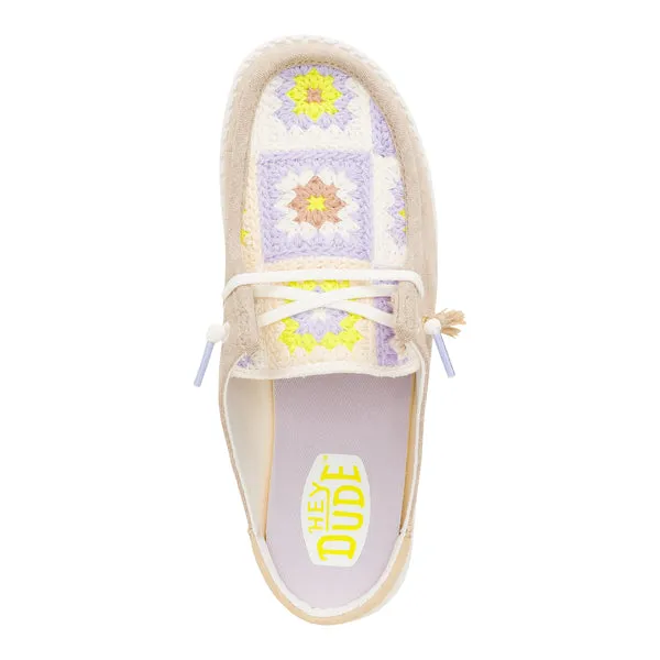 Mules Apparel heydude Wendy Slip Cottage Crochet Wood AshMulti