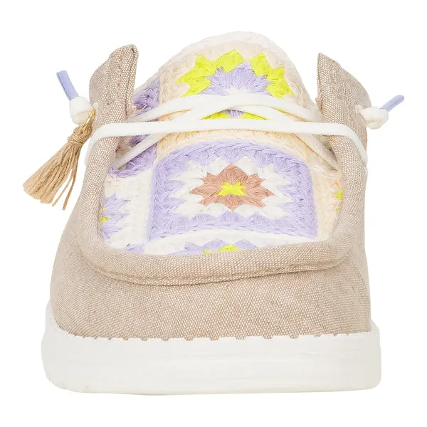 Mules Apparel heydude Wendy Slip Cottage Crochet Wood AshMulti