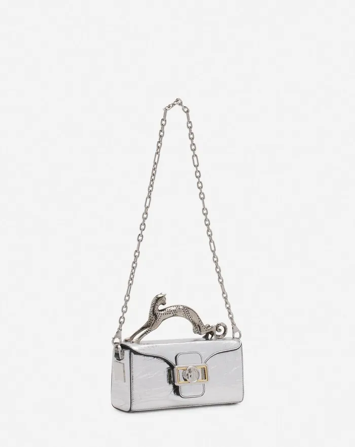 Nano Pencil Cat Bag In Metallic Leather Silver Women Lanvin Mini Bags and Clutches Nano Pencil Cat Bag In Metallic Leather Silver Women Lanvin Mini Bags and Clutches