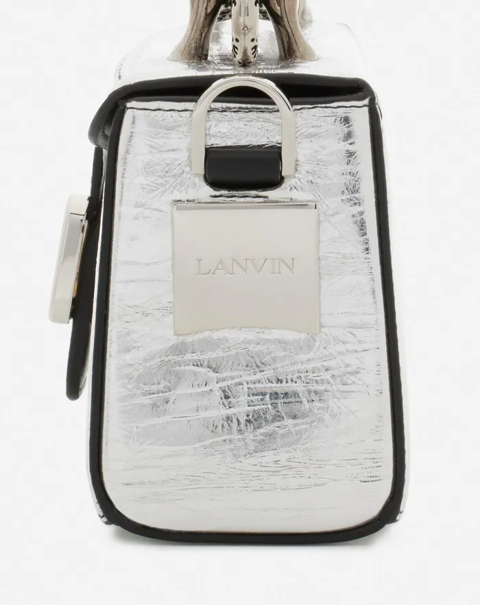 Nano Pencil Cat Bag In Metallic Leather Silver Women Lanvin Mini Bags and Clutches Nano Pencil Cat Bag In Metallic Leather Silver Women Lanvin Mini Bags and Clutches