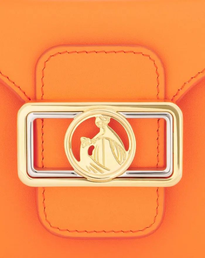 Nano Pencil Cat Leather And Rhinestone Bag Bright Orange Women Lanvin Mini Bags and Clutches