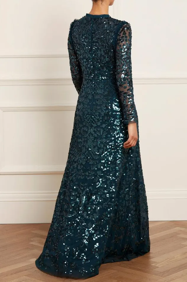 Needle and Thread Dresses Aurelia Long Sleeve Gown Green 8211 Women