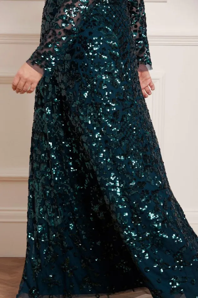 Needle and Thread Dresses Aurelia Long Sleeve Gown Green 8211 Women
