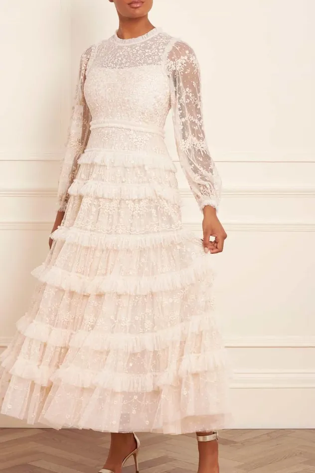 Needle and Thread Dresses Blossom Lace Ankle Gown Champagne 8211 Women