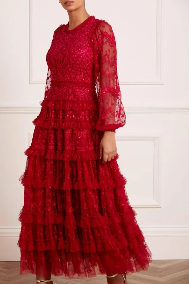 Needle and Thread Dresses Blossom Lace Ankle Gown Red 8211 Women