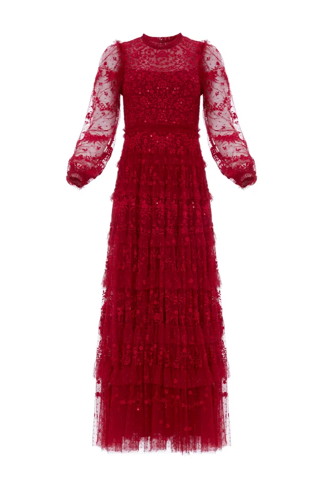 Needle and Thread Dresses Blossom Lace Ankle Gown Red 8211 Women