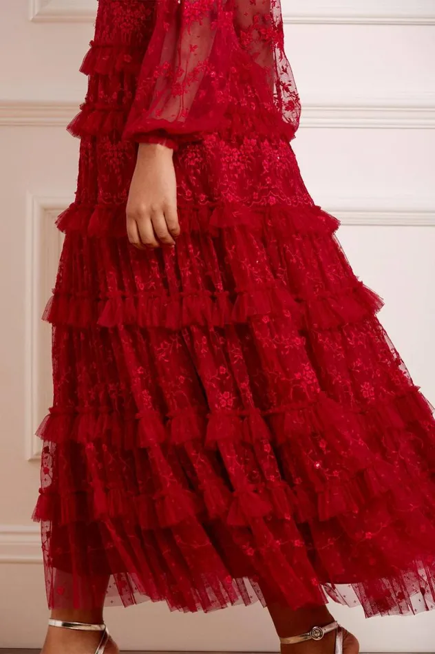 Needle and Thread Dresses Blossom Lace Ankle Gown Red 8211 Women