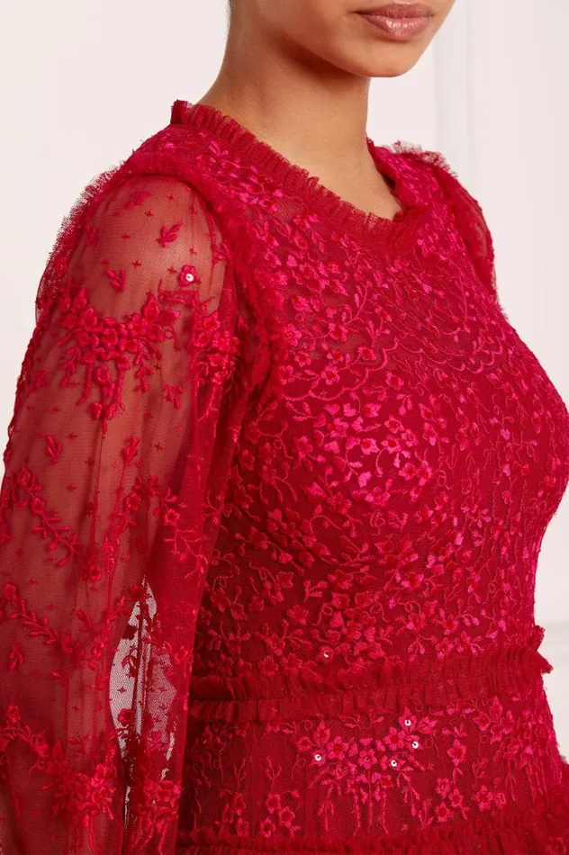 Needle and Thread Dresses Blossom Lace Ankle Gown Red 8211 Women