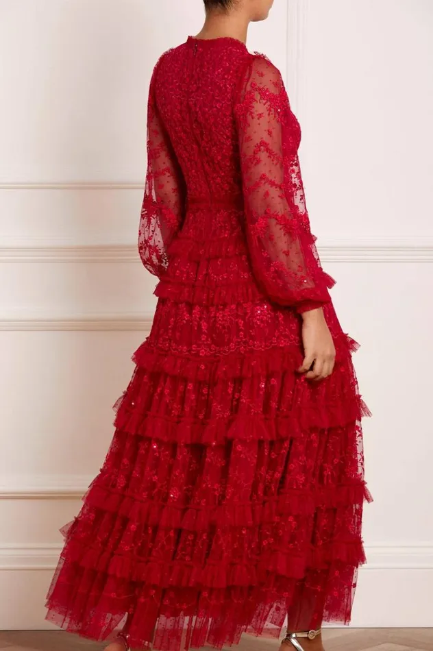 Needle and Thread Dresses Blossom Lace Ankle Gown Red 8211 Women
