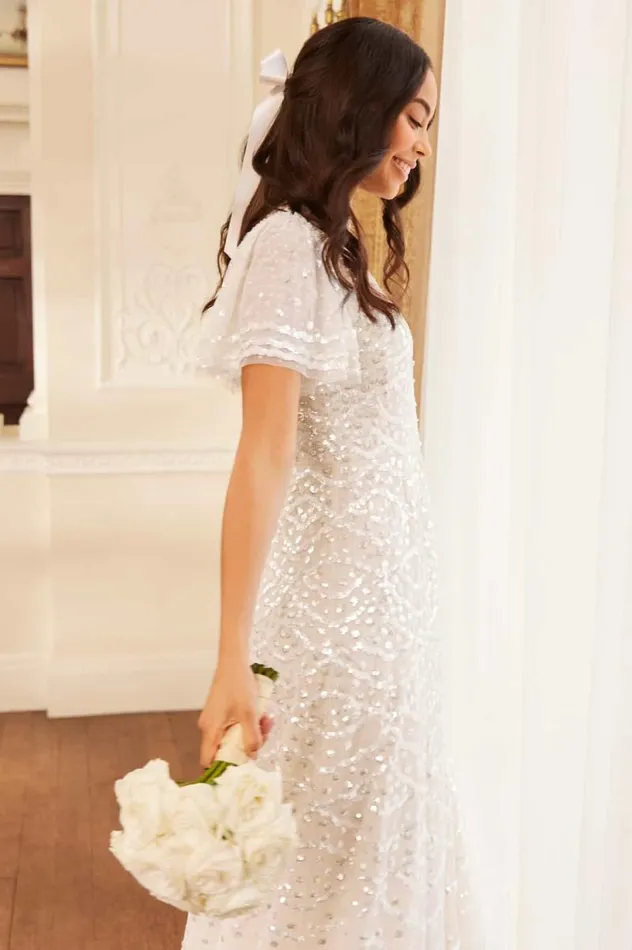 Needle and Thread Dresses Deco Dot Gloss Ankle Gown Champagne 8211 Women
