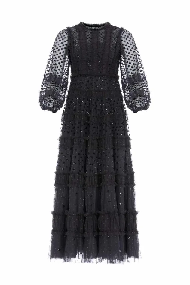 Needle and Thread Dresses Dot Shimmer Ankle Gown Black 8211 Women