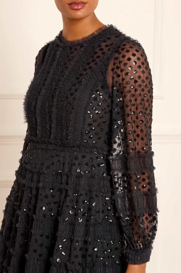 Needle and Thread Dresses Dot Shimmer Ankle Gown Black 8211 Women