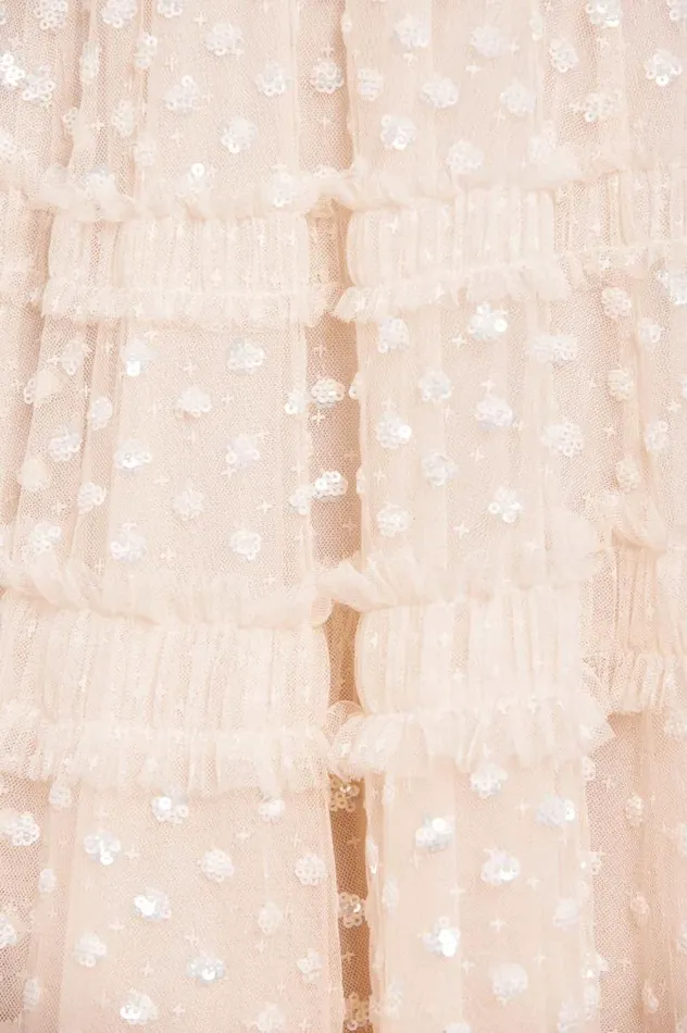 Needle and Thread Dresses Dot Shimmer Tiered Strapless Ankle Gown Champagne 8211 Women