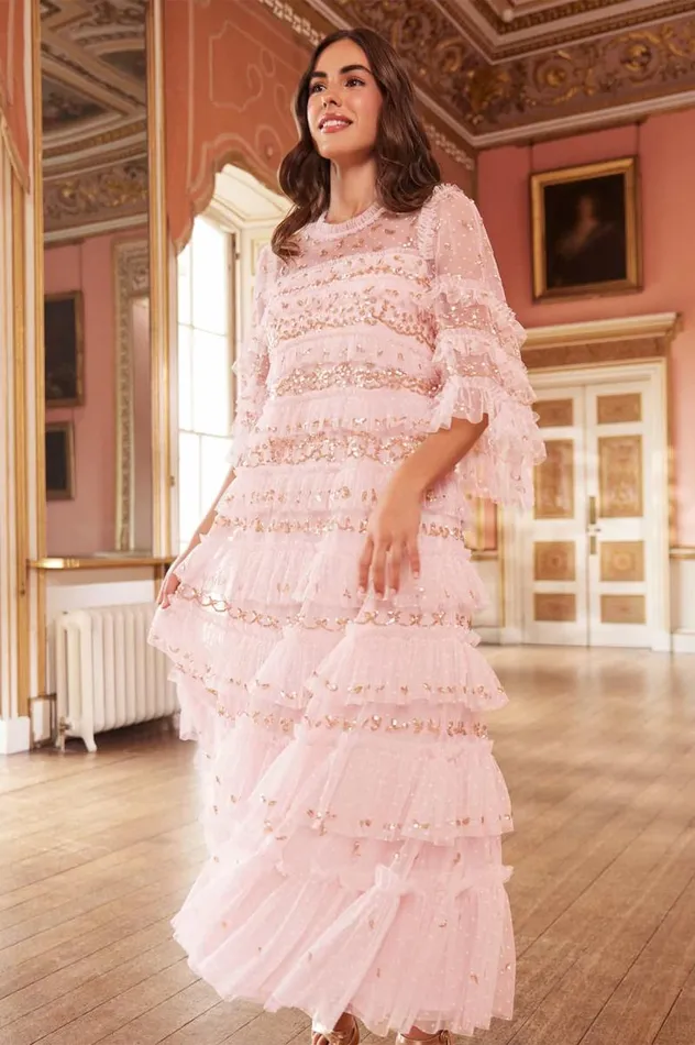 Needle and Thread Dresses Emily Lace Ankle Gown Pink 8211 Women