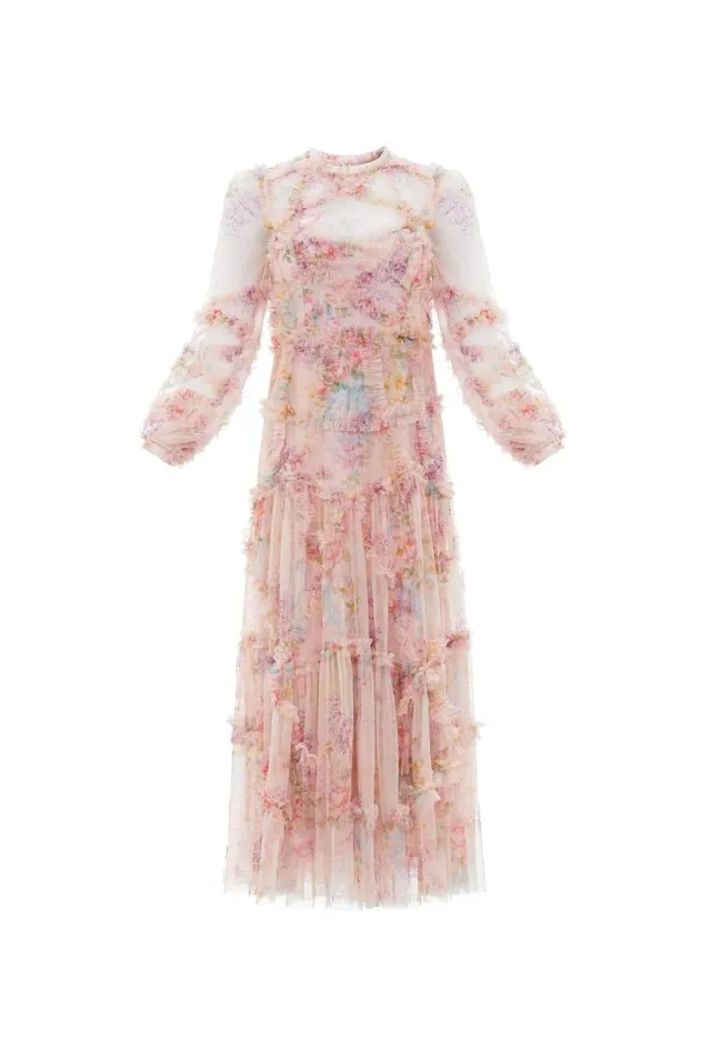 Needle and Thread Dresses Floral Diamond Ruffle Ballerina Dress Multi 8211 Women