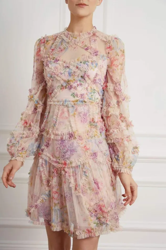 Needle and Thread Dresses Floral Diamond Ruffle Dress Multi 8211 Women