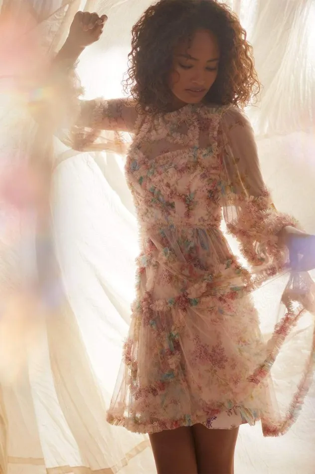 Needle and Thread Dresses Floral Diamond Ruffle Dress Multi 8211 Women