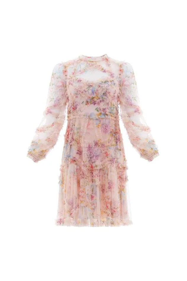 Needle and Thread Dresses Floral Diamond Ruffle Dress Multi 8211 Women