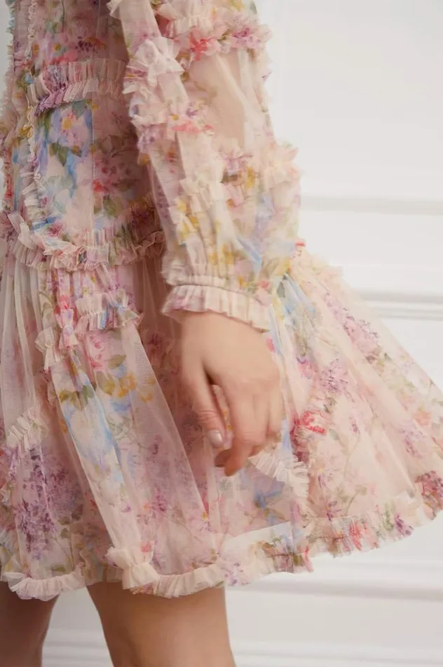 Needle and Thread Dresses Floral Diamond Ruffle Dress Multi 8211 Women