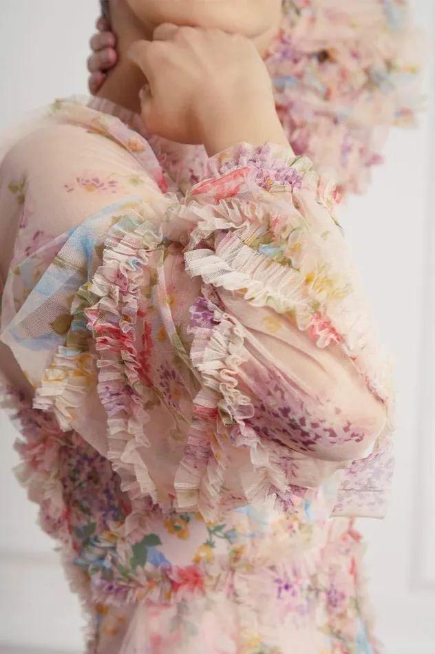 Needle and Thread Dresses Floral Diamond Ruffle Dress Multi 8211 Women