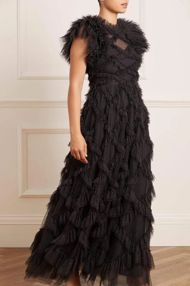 Needle and Thread Dresses Genevieve Ruffle Gown Black 8211 Women