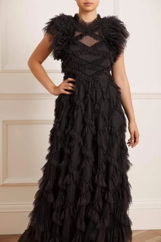 Needle and Thread Dresses Genevieve Ruffle Gown Black 8211 Women