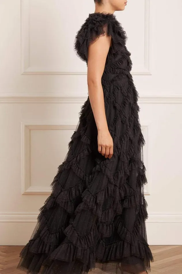 Needle and Thread Dresses Genevieve Ruffle Gown Black 8211 Women