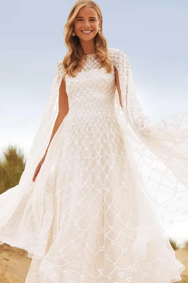 Needle and Thread Dresses Heart Lattice Ankle Gown Champagne 8211 Women