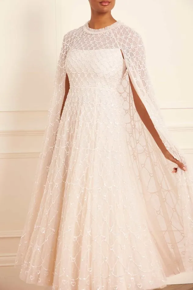 Needle and Thread Dresses Heart Lattice Ankle Gown Champagne 8211 Women