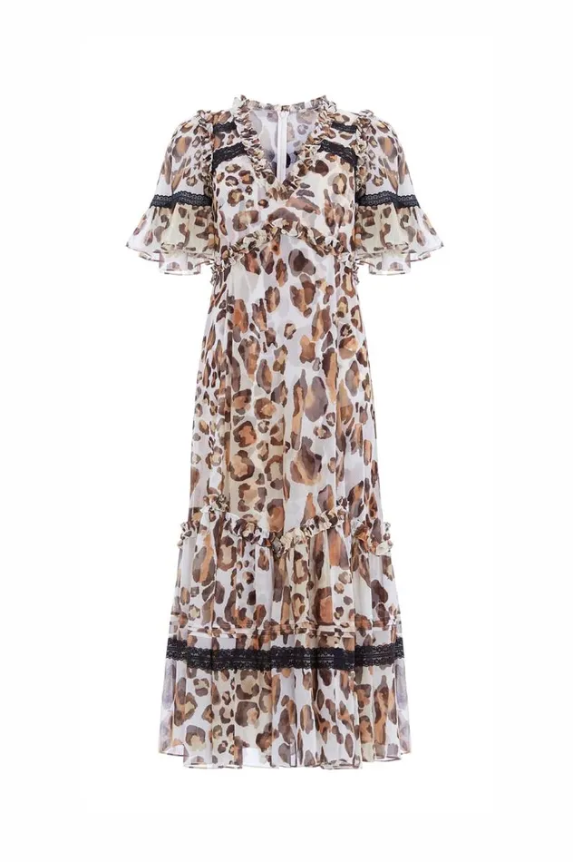 Needle and Thread Dresses Leopard Sonata Georgette Ballerina Dress Multi 8211 Women