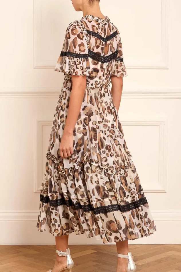 Needle and Thread Dresses Leopard Sonata Georgette Ballerina Dress Multi 8211 Women