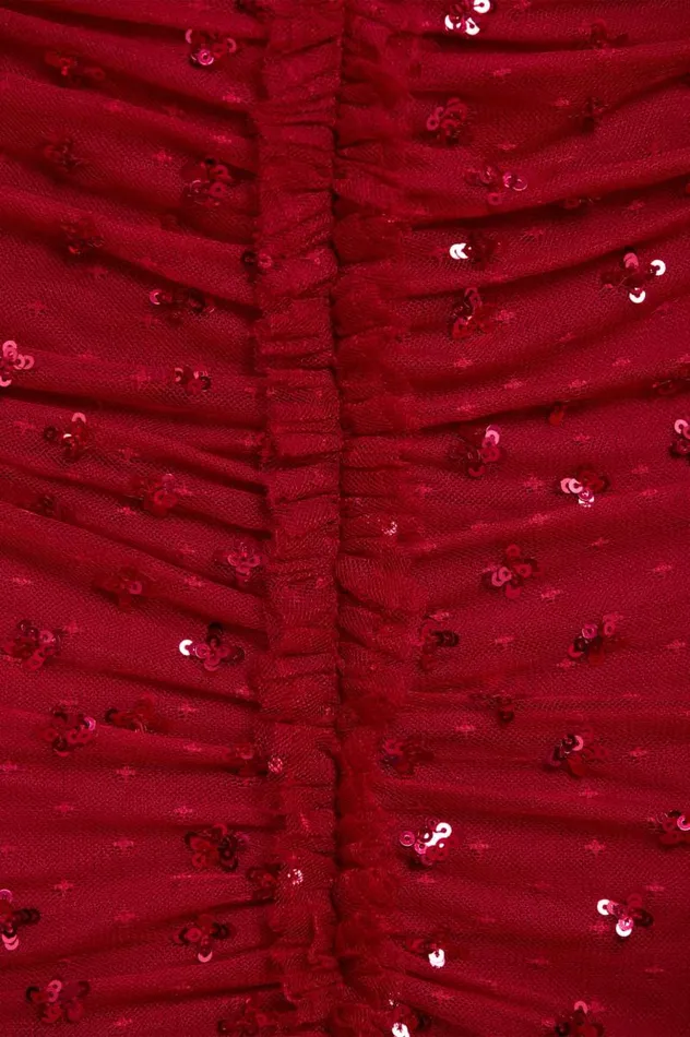 Needle and Thread Dresses Scatter Sequin Strapless Ankle Gown Red 8211 Women